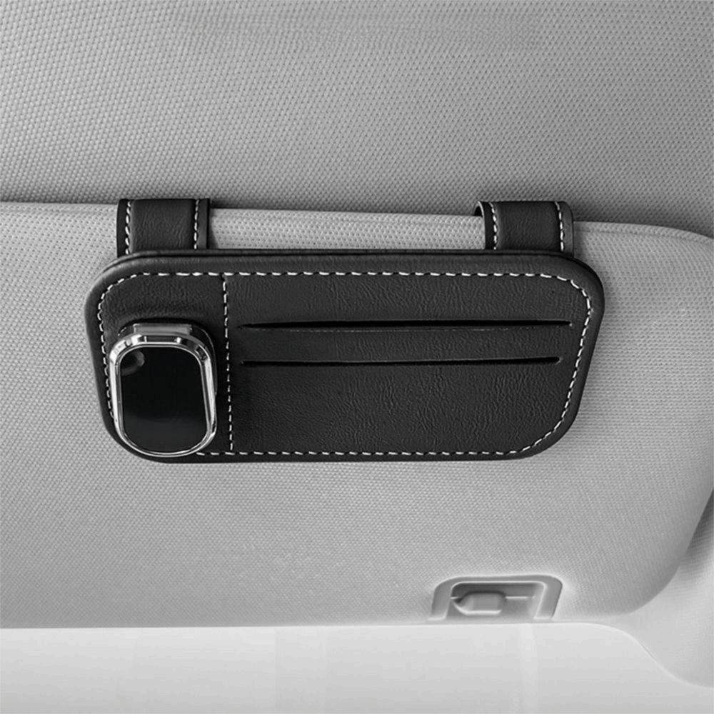 Anti-scratch Glasses Clip PU Leather Eyeglasses Hanger Sunglasses Holder Vehicle Accessories