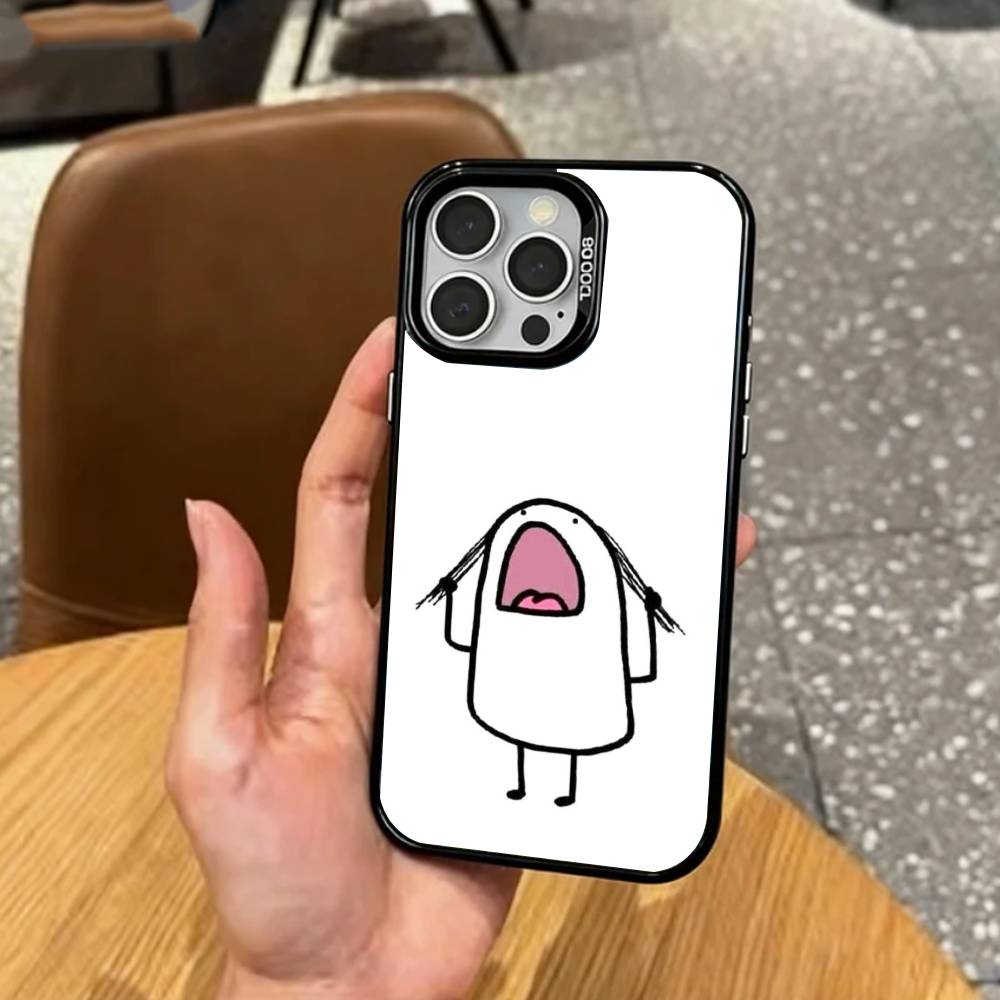 F-Flork M-Мем Чехол для телефона для iPhone17,16,15,14,13,12,11 Plus,Pro Max Цветной Посеребренный Внутренний Чехол