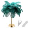 G4 Ostrich Feather Table Lamp Night Light Bedside Light Decoration Lamp for Bedroom Wedding