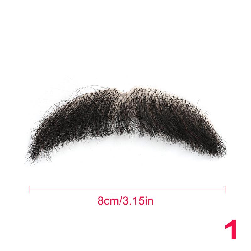 100% Борода из натуральных волос, кружевная сетка, борода, короткая, реалистичные накладные усы для мужчин, макияж, волосы на лице, ручная работа, незаметная