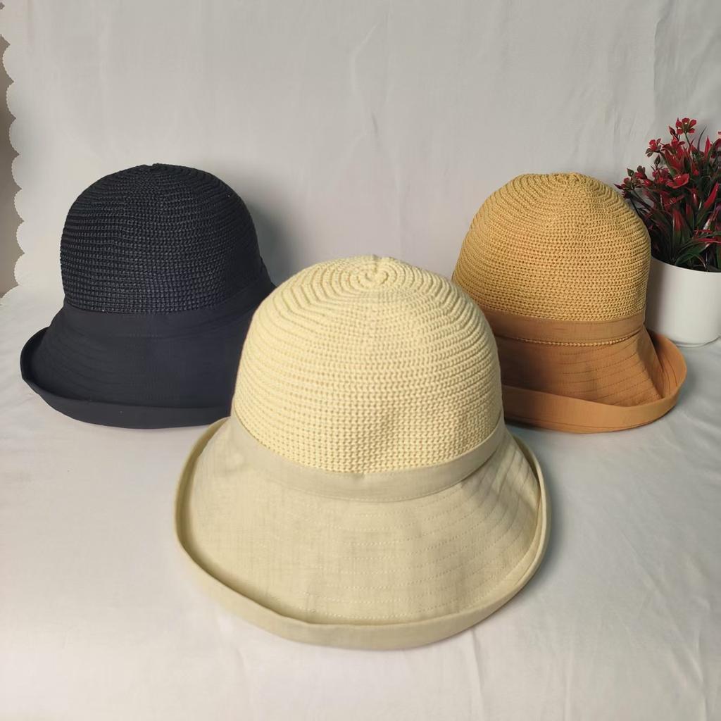 Hat women's summer UV protection versatile bucket hat sun hat grass basin hat sunshade sunscreen hat tide