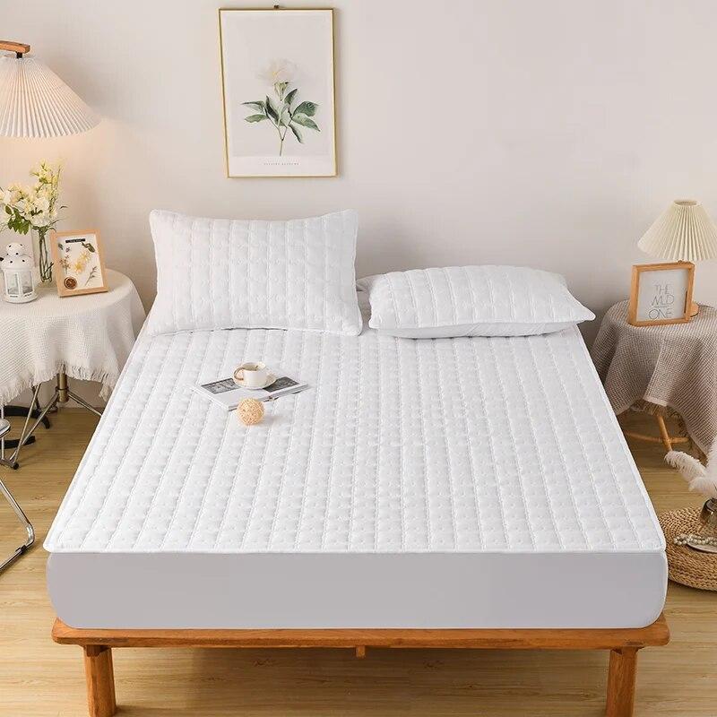 Водонепроницаемый утолщенный наматрасник, антибактериальный защитный чехол для матраса с эластичной лентой, стеганая простыня, покрывало на кровать