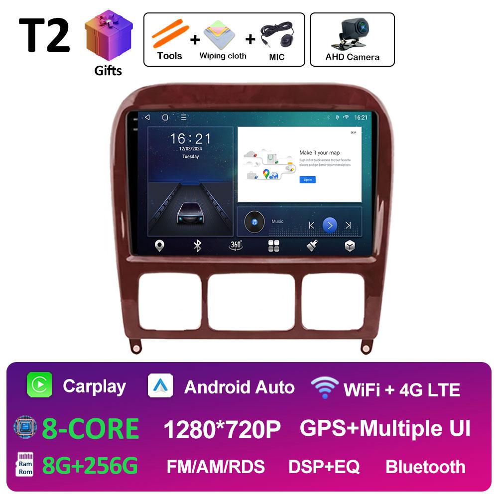 9-дюймовый Android 14 для Mercedes Benz S Class W220 S280 S320 S350 S400 S430 S500 S600 AMG 1998 - 2002 2003 2004 2005 Головное устройство BT