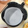 2 PCs Reusable Air Fryer Silicone Tray For Easy Cleaning Suitable For Round Pizza Grill Pan Mats Air Fryer Baking Accessories