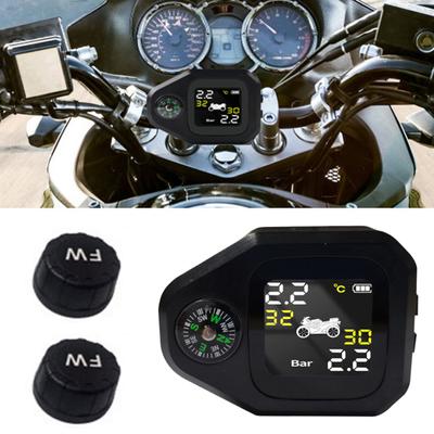Мотоциклетная TPMS с компасом, пылезащищенная, простая установка, термостойкая, энергосберегающая, ЖК-дисплей