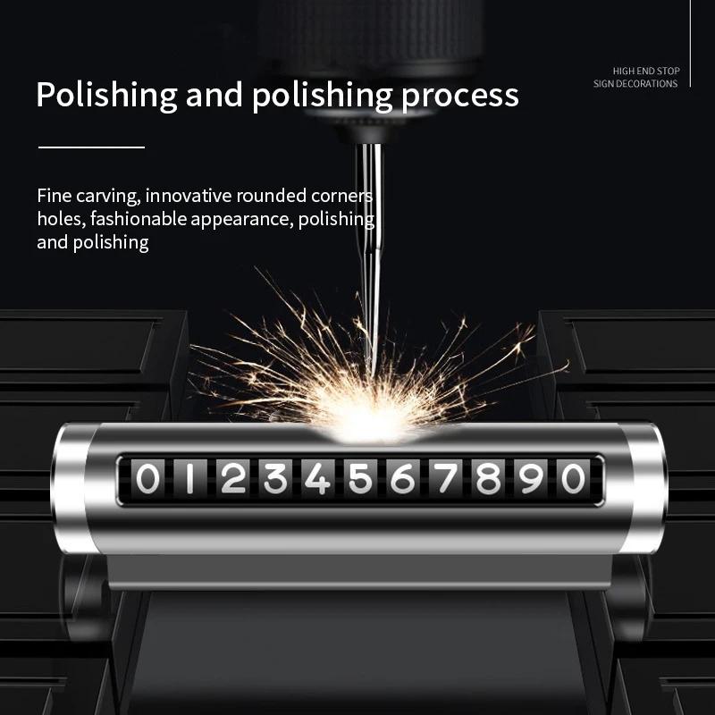 Металлическая автомобильная временная парковочная карта, универсальная вращающаяся табличка с номером телефона, алюминиевые наклейки, парковочная остановка в автомобильном Стайлинге, автоаксессуары