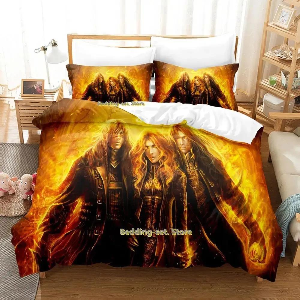 Hip Hop Game Wizard Bedding Set Cartoon Anime Three-Piece Set Adult Kid Bedroom Duvetcover Sets 3D Kawaii Wizard Lit Enfant
