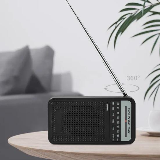 Портативное AM/FM-радио с динамиком, чистым стереозвуком, портативное радио на батарейках с разъемом для наушников 3,5 мм