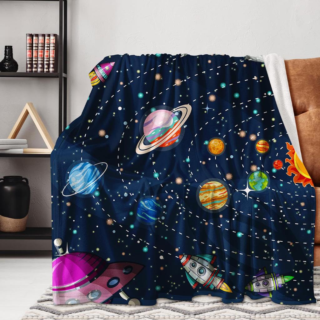 Cosmic Star Pattern Digital Printing Flannel Blanket Printing Single Layer Flannel Blanket