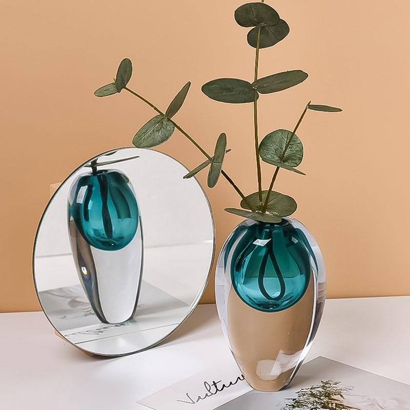 Стеклянная ваза цветная прозрачная с толстым дном гидропонная цветочная композиция аксессуары ваза для цветов террариум украшение дома