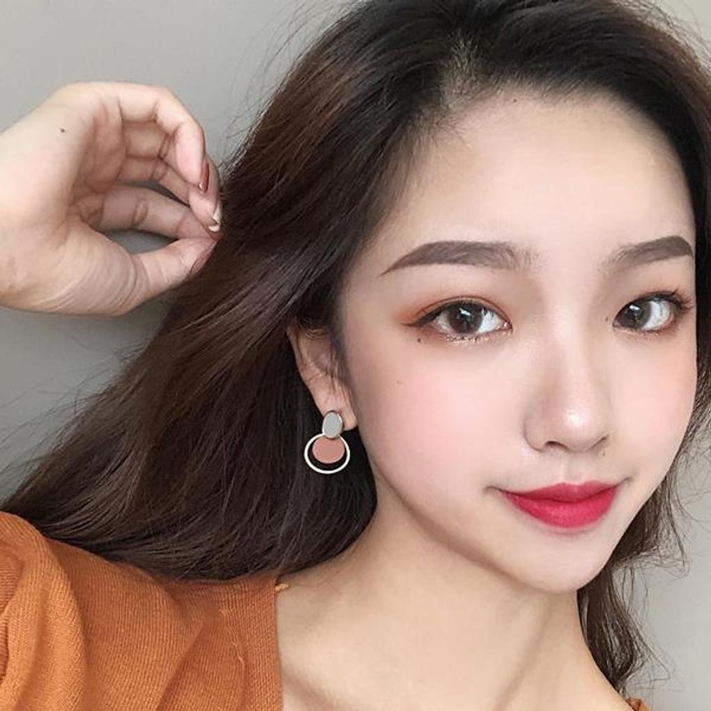 Double Layered Gold Earrings, 925 Silver, BLS110