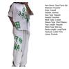 O-Neck Short Sleeve T-shirt Waist Ties Pockets Harem Pants Set Letter Print Casual Tracksuit
