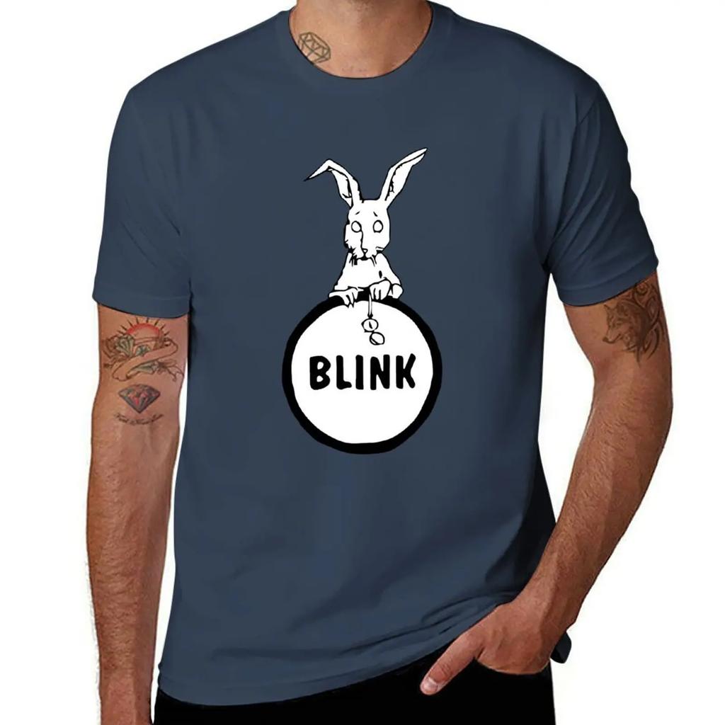 blink early rabbit logo (before 182) T-Shirt boys whites vintage anime shirt graphic shirts T-shirts for men cotton
