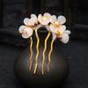 For Girls Headwear Pearl Disk Hair Hair Fork Hair Accessories U Shaped Hairpin Flowers Hair Stick