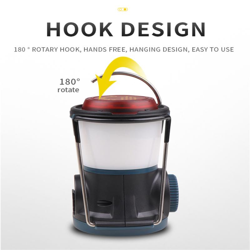 Кемпинговый светильник, светодиодный поворотный переключатель, магнитный крючок, портативная лампа для лошадей, для наружного кемпинга, аварийное освещение