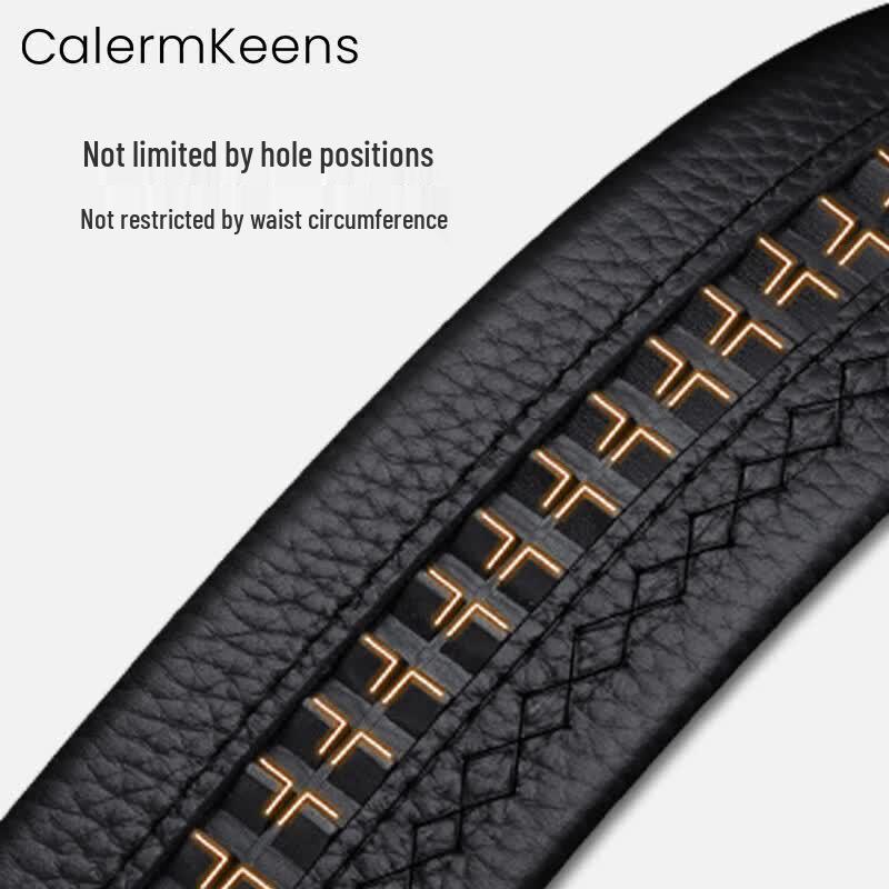 Мужской ремень Calermkeens из натуральной кожи с автоматической пряжкой
