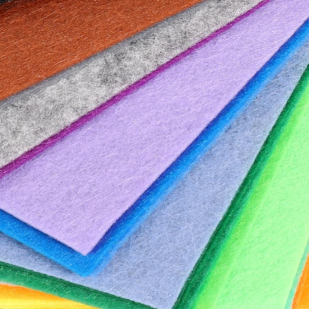 80pcs Assorted Colors DIY Craft Material Square Shape Nonwoven Felt Fabric Felt Sheets Home Sewing