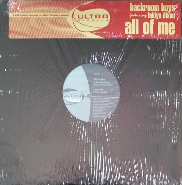 12-дюймовая пластинка BACKROOM BOYS TAKIYA DIXON All Of Me UL12002 Ultra Records 1996 США Танцевальная Электроника Б/у