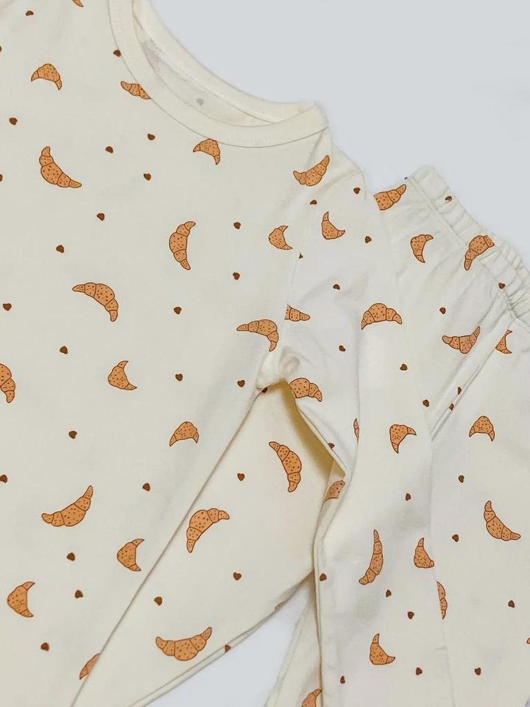 Korean Autumn Pajamas for Girls: Long-Sleeve Baby and Toddler Sleepwear Set