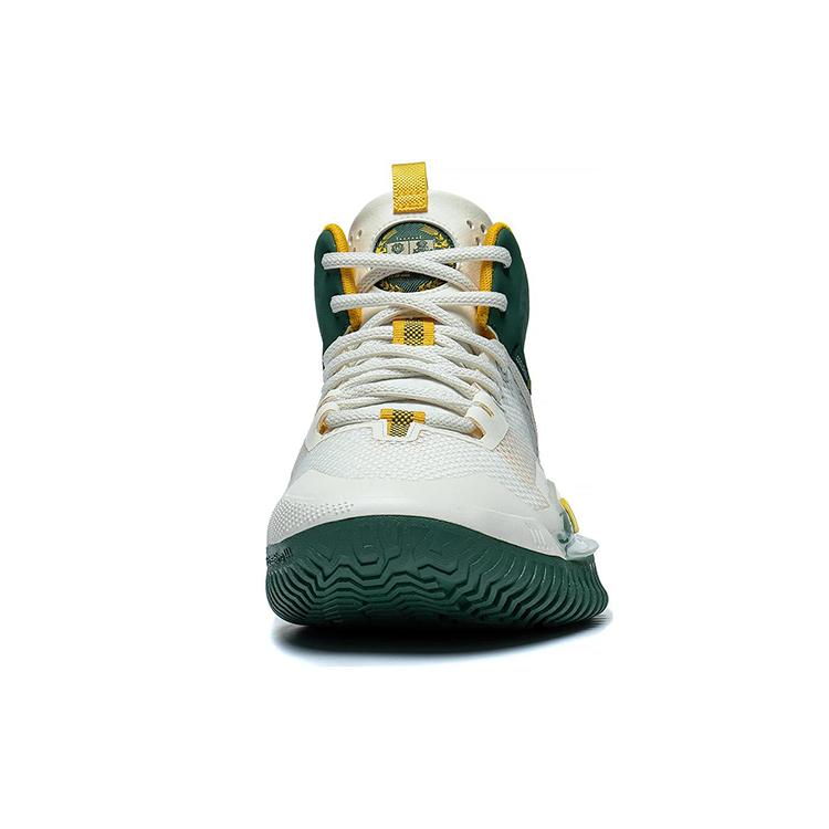 Баскетбольные кроссовки Li Ning Badfive 3 с плоской амортизацией, нескользящие, средней высоты, мужские, бело-зеленые, ABFT015-2