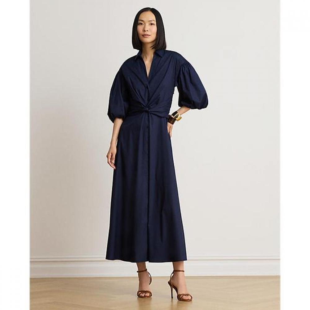 Lauren Ralph Lauren Twist Front Bubble Sleeve Shirt Dress Wmlrdrssn820188410