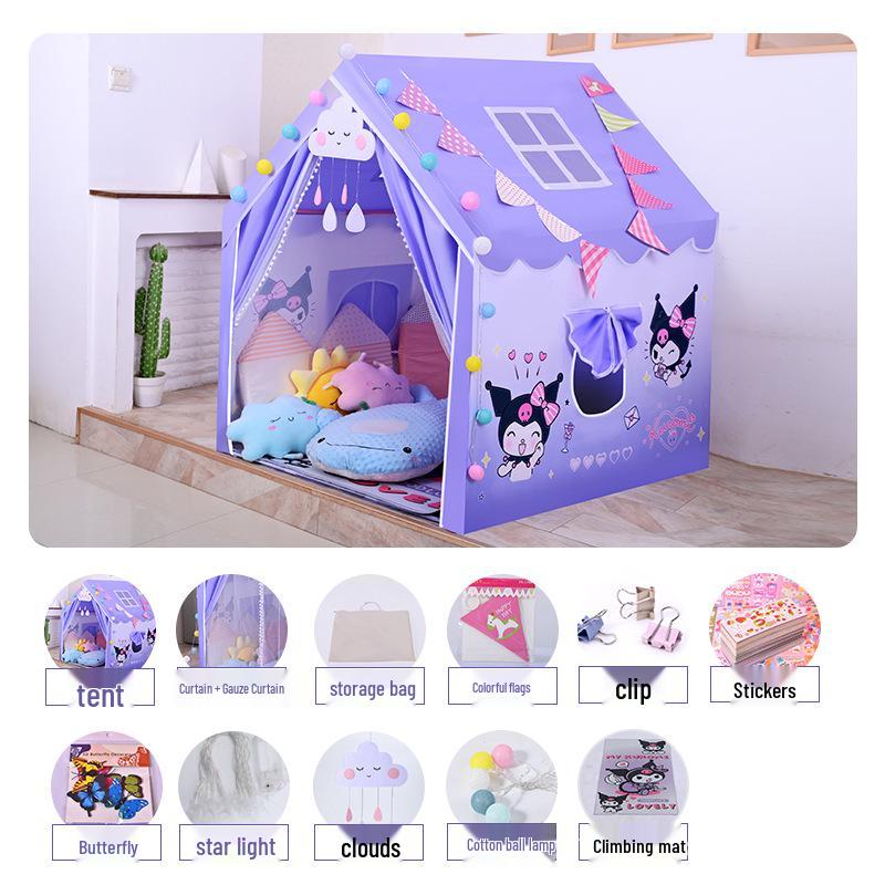 Kuromi Kids' Indoor Tent Castle: Playhouse & Bed for Girls