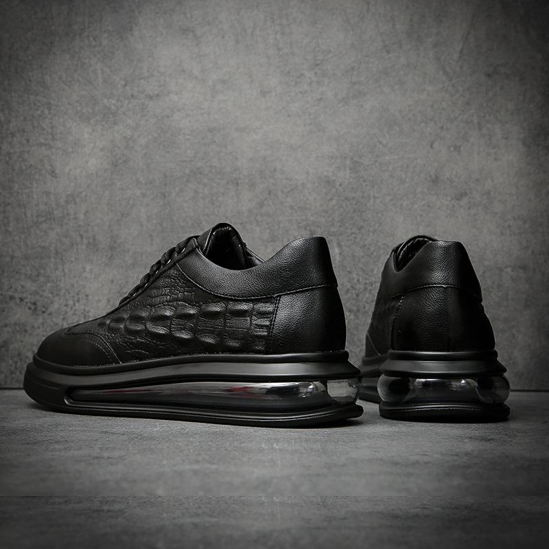 Кожаные мужские туфли повседневные туфли на воздушной подушке весна и осень новые модные туфли дышащие туфли на шнуровке белые туфли мужские туфли