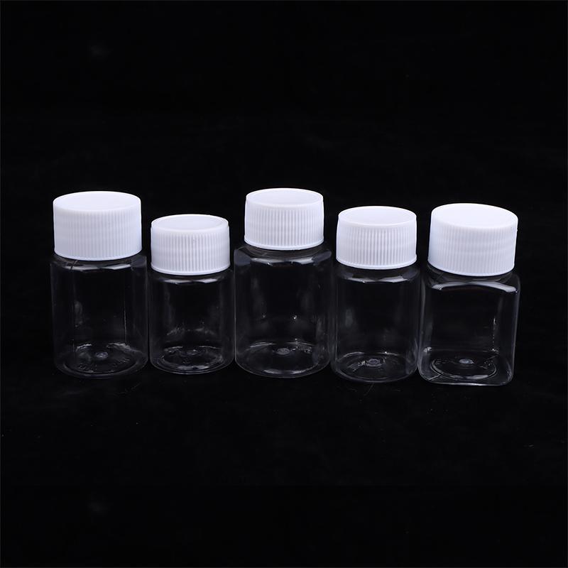 15-500Ml Transparent Plastic Bottle Wide Mouth Medicine Bottle With Screw Lid Seal Vials Liquid Reagent Container Food Grade