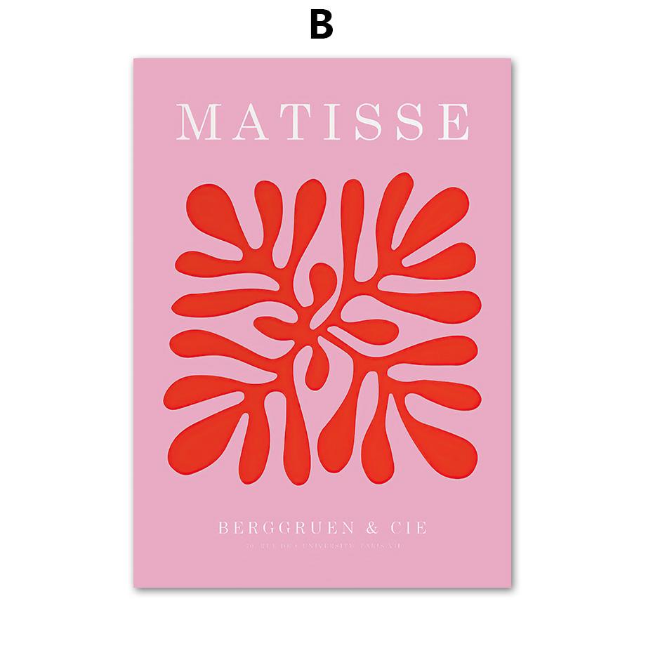 Абстрактная розовая карта музея Матисса, цветочный рынок, настенная живопись на холсте, скандинавские постеры и принты, декоративные фрески для гостиной