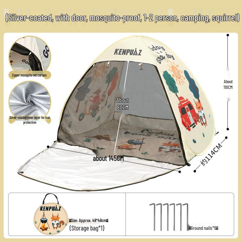 Kids' Quick-Open Beach Tent: Folding, Ultra-Portable Outdoor Camping Gear