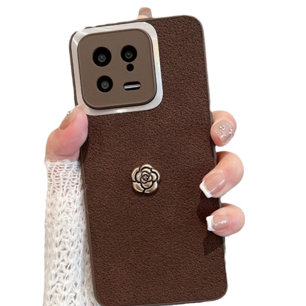 Подходит для Xiaomi Mi 15Pro Camellia, чехол для мобильного телефона Redmi Note14, защитный чехол из кожи pit leather pattern K80 advanced sense 14 на 14 месяцев