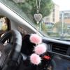 Роскошный помпон из искусственного меха Брелок для ключей автомобиля Аксессуар Мягкий плюшевый шарик Подвеска для украшения автомобиля и Держатель для ключей Подарок