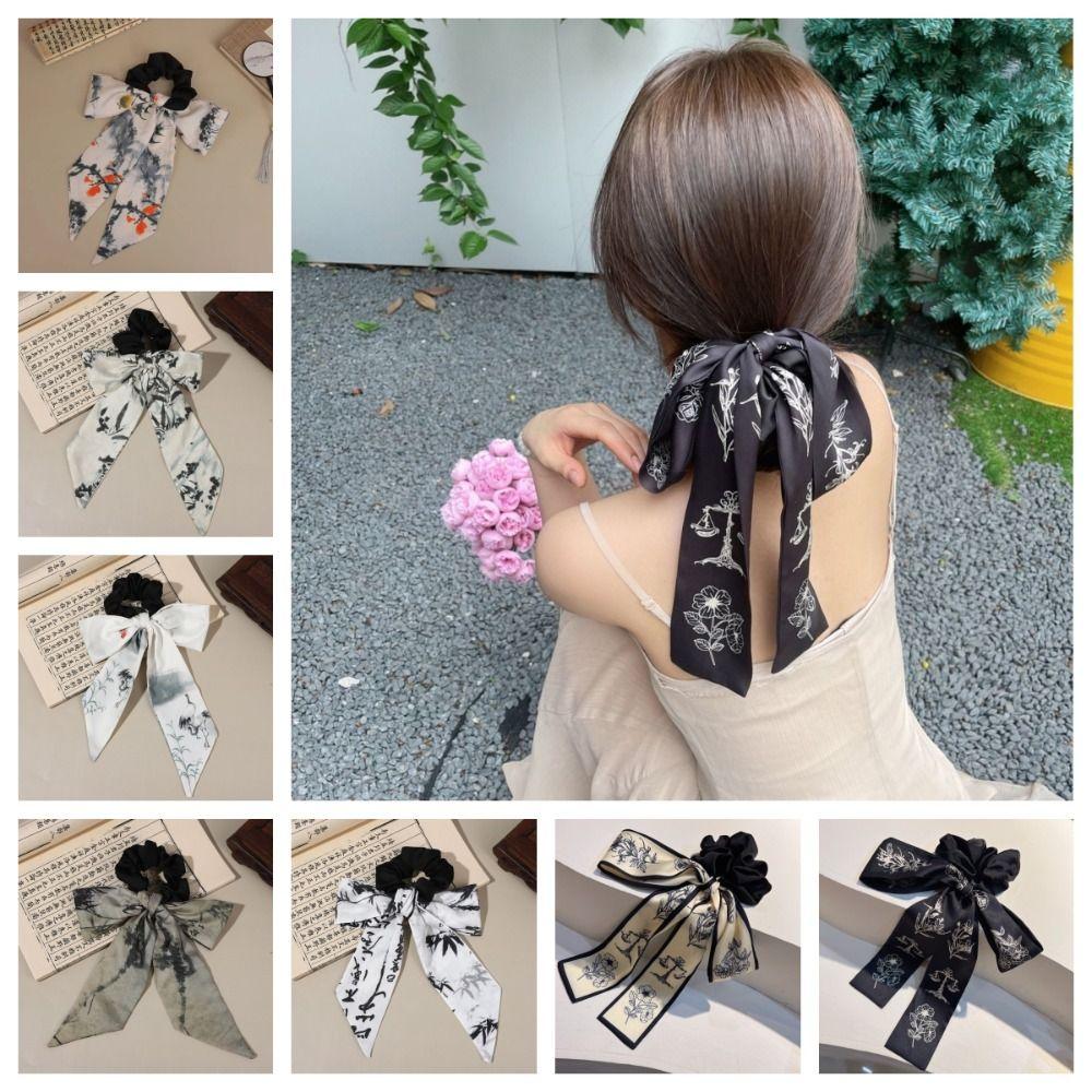 Резинка для волос в древнем стиле, веревка для волос, лента, древняя повязка для волос, элегантная резинка для волос с рисунком тушью, повязка на голову