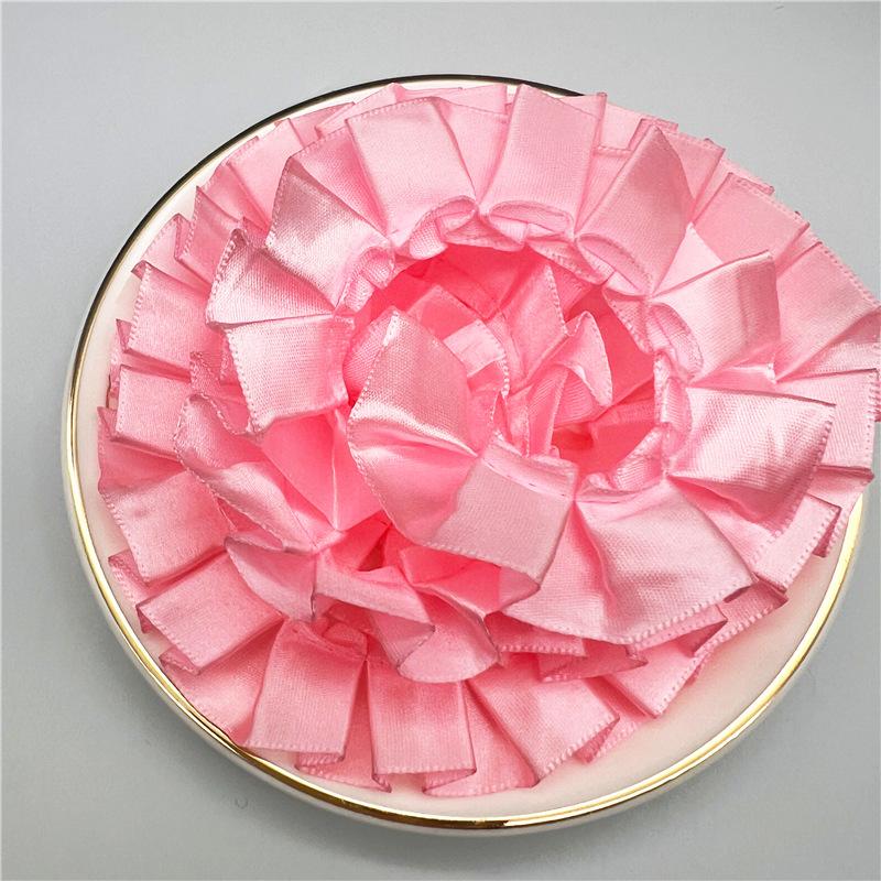 Элегантный и изысканный 4 см двойной складки прозрачный шифон кружево одежда подол одежда DIY аксессуары многоцветный кружевной тесьма ремесла изготовление лент