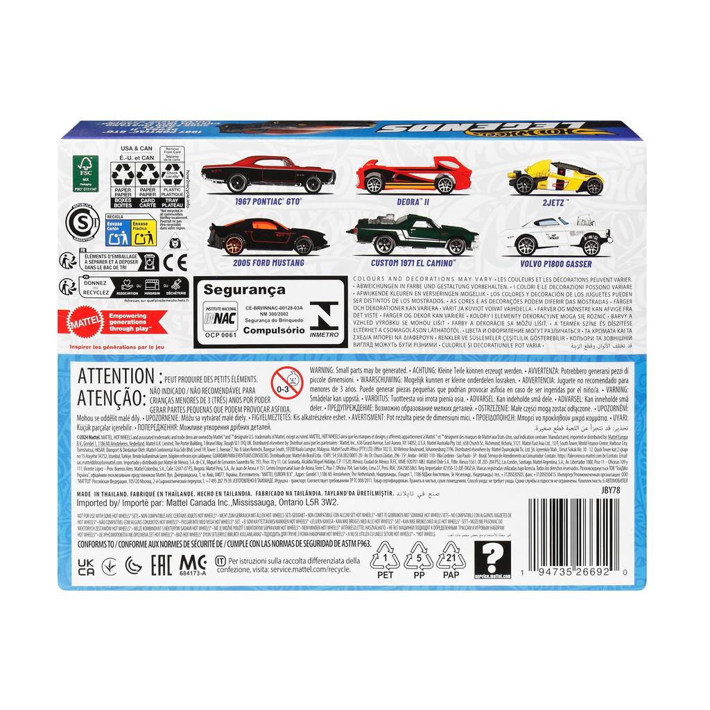 Hot Wheels Legend Multi-Pack Vehicle Toy Mini Car 6 Cars для детей от 3 лет и старше Multi JBY78