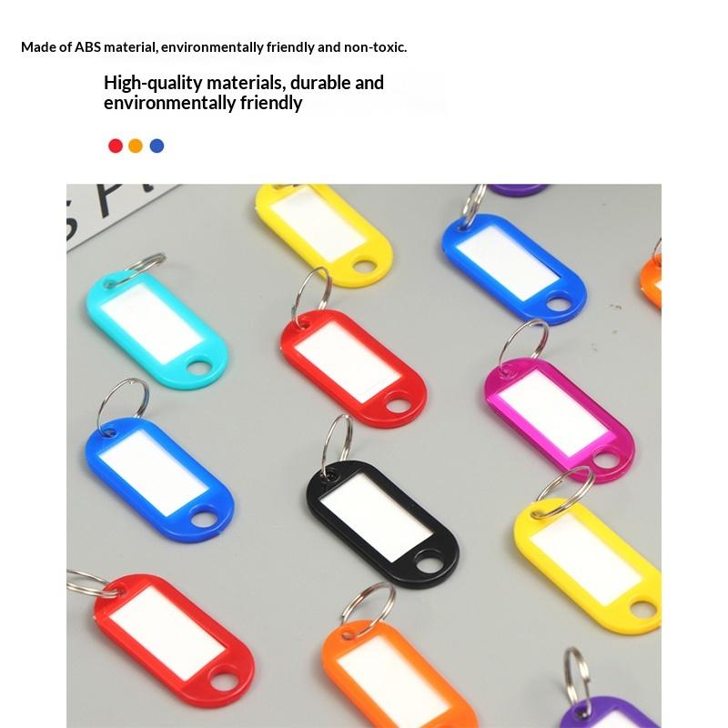 50 PCS Plastic Key Tags Split Ring ID Label Keychains for Organizing Locker Mailbox Apartment Office Home Keys