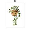 Green Plants Wall Art Canvas Painting Cactus Tiger Pilan Monstera Posters And Prints Wall Pictures For Living Room Decor