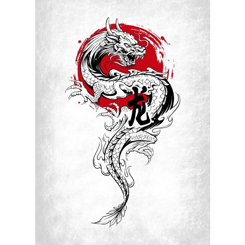 Японский Черный Самурай Гейша Карп Кои Фигурки Воина Закат Искусство Живопись Настенные Холст Постеры и Принты Гостиная Домашний Декор