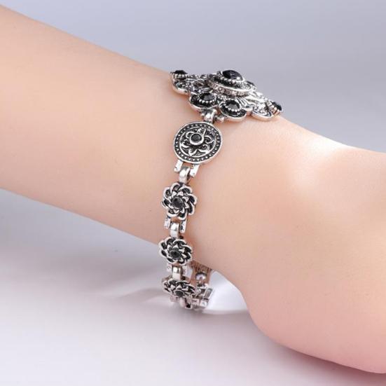 Винтажный цветок, искусственный драгоценный камень, браслет, вечерние ювелирные изделия, женский подарок на день рождения