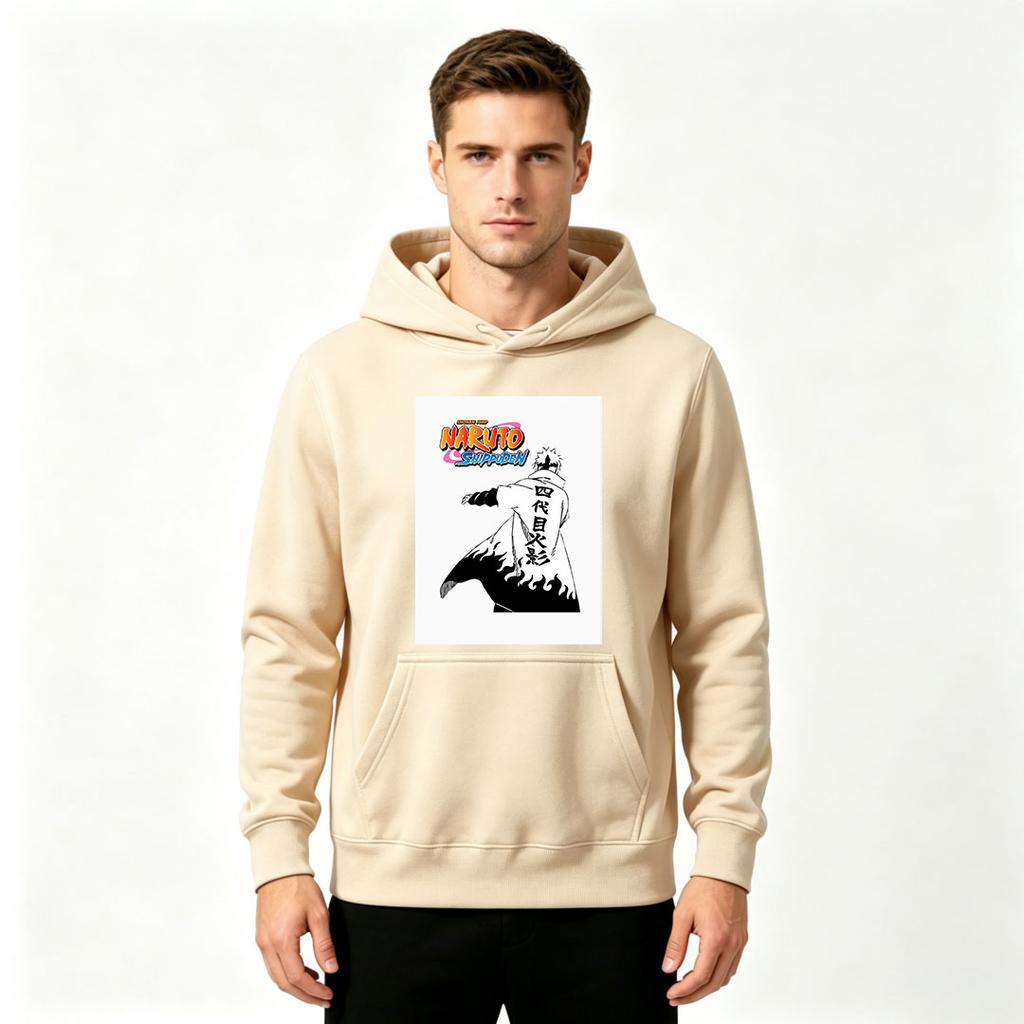 Men's Print Long Sleeve Pullover Hoodie, Casual Anime Character Printed Loose Hooded Sweatshirt for Daily Wear