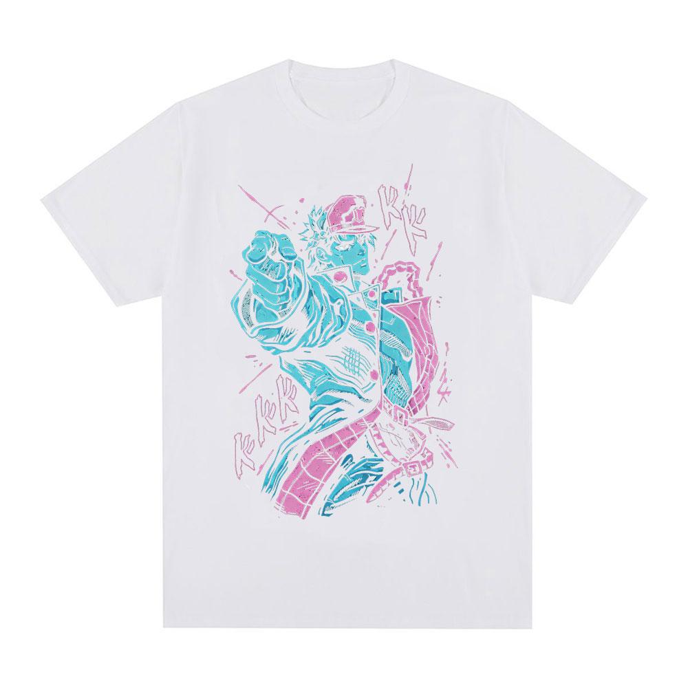 Аниме JoJo Bizarre Adventure Джотаро Куджо Унисекс Футболки Унисекс Одежда Повседневная Хлопок Короткий Рукав Оверсайз Футболки Уличная Одежда