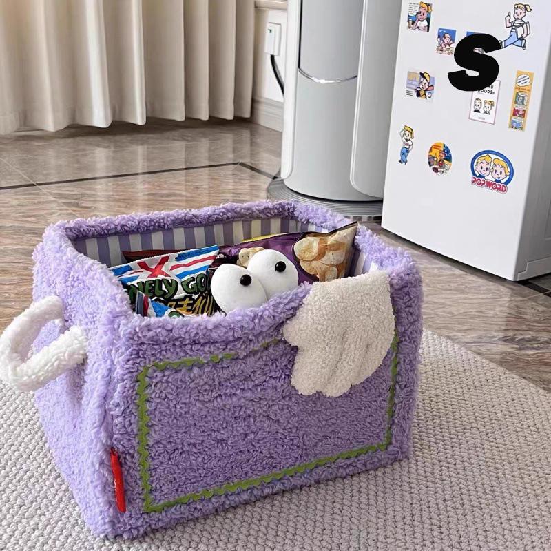 1 шт. Фланелевая корзина для хранения игрушек, складная мультяшная корзина для хранения, большая вместимость, коробка для сортировки закусок и игрушек, корзина для белья, органайзер для игрушек