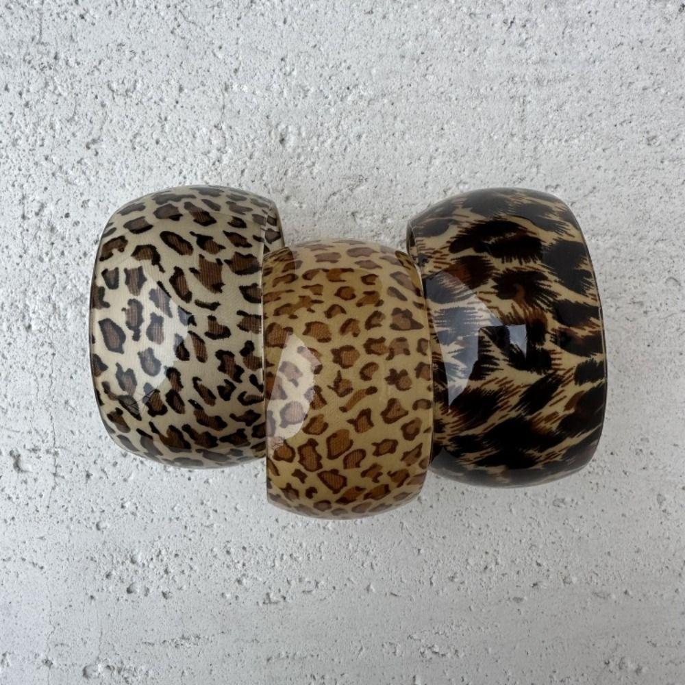 Европейско-американский стиль Леопардовый принт Манжеты-браслеты из смолы Преувеличенный браслет Широкий открытый браслет Подарок