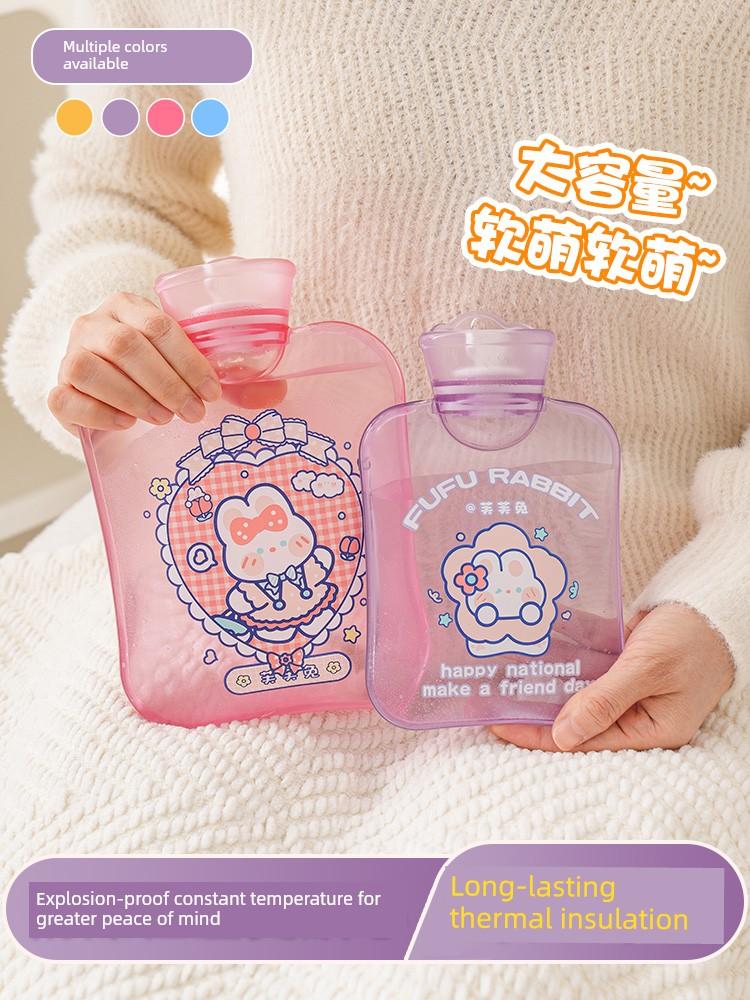 Small Hot Water Bottle, Warm Water Bag, Water-Filled Heating Pad for Menstrual Pain Relief, Suitable for Girls, Warming Belly, Bed Warming Gadget
