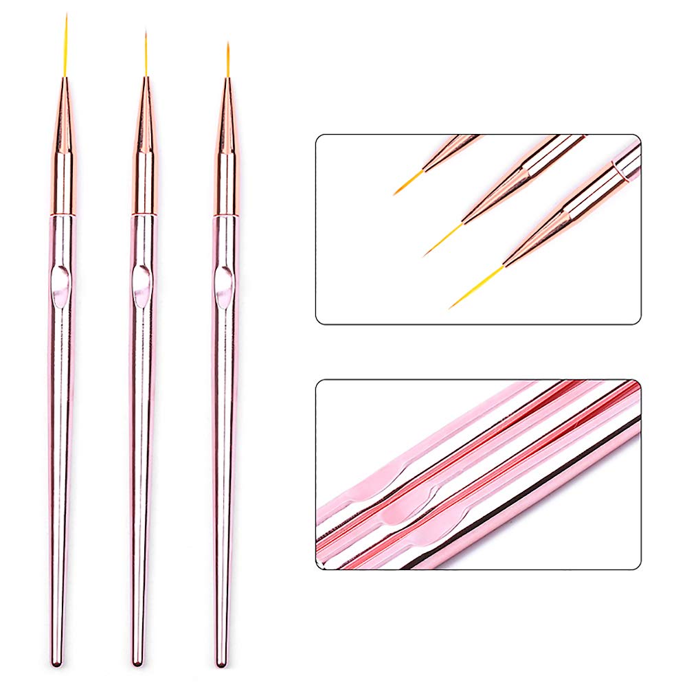 LINMANDA Nail Art Pen Set 5 Pieces Nail Art Dot Drill Pens and 3 Line Nail Art Detail Painting Brush Nail Art Design Tools