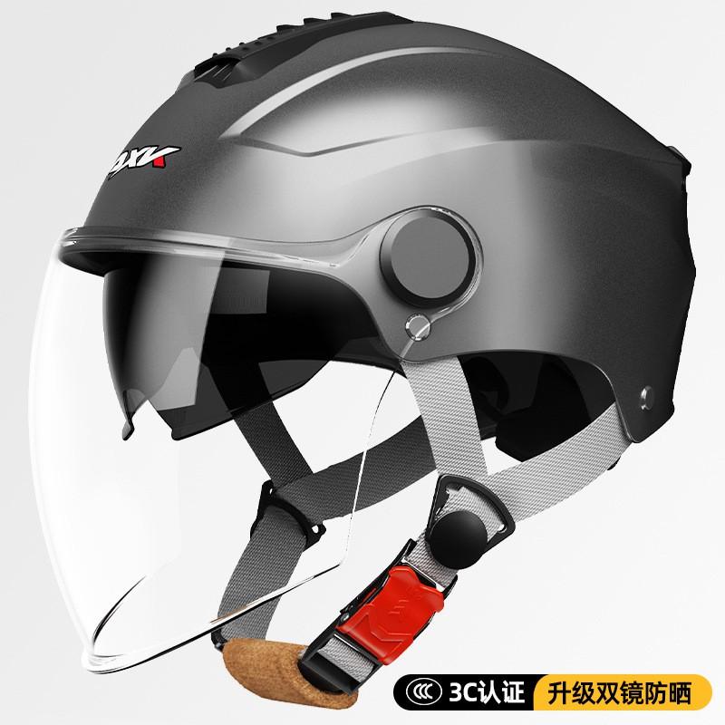 3C Certified Dual Lens Motorcycle Helmet Adults Unisex Electric Scooter Use ABS Half