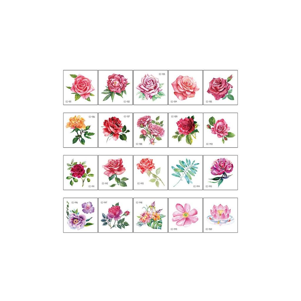 20/2 комплекта водонепроницаемых, но съемных временных татуировок с изображением милых животных и цветов