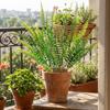 6PCS 7 Branches Simulated Green Plant UV Resistant Artificial Persian Leaf Faux Ferns  Office Decor