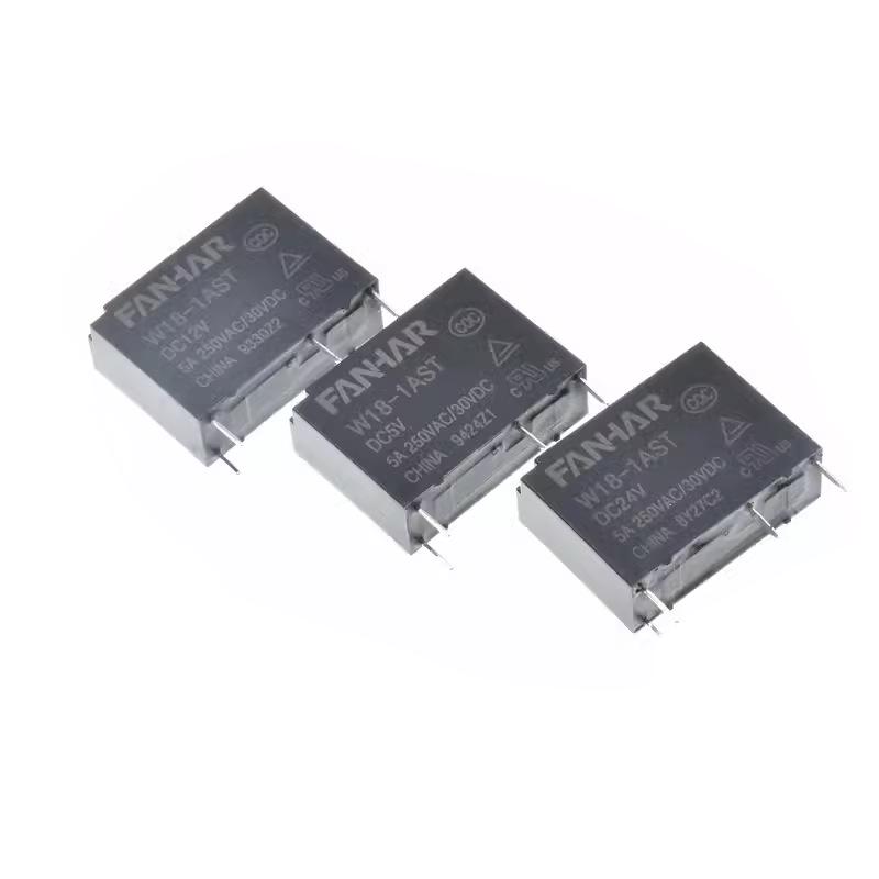 Реле Fan Hua W18-1AST-DC - 5В/12В/24В Тонкое, Замена для HF46F 5A250VAC