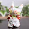 Stylish Kutani Ware Beckoning Cat Figurine from Waza No Perfect for Opening a or Any Kura. Business, Birthdays, Occasion.